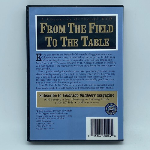 From the Field to the Table DVD 2006 Colorado Wildlife Division Field Dressing - Picture 2 of 4