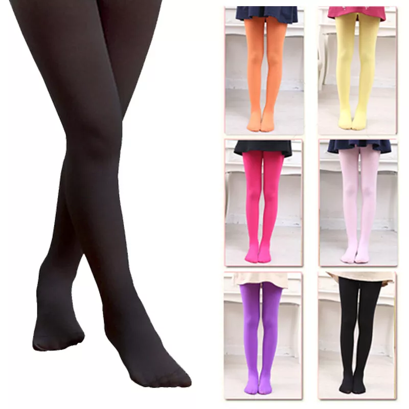 Girls Tights Plain Opaque 80 Denier Microfibre Age 2-12 Years-12 Various  Colours