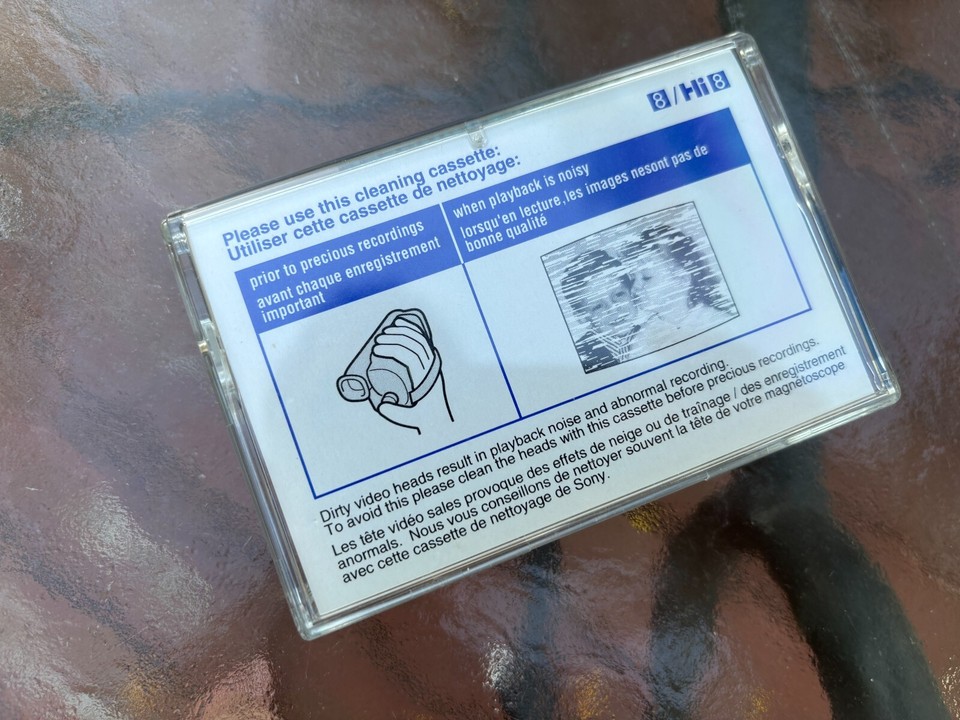 Sony Hi8 V825CLH 8mm Head Cleaning Cassette Camcorder Tape eBay