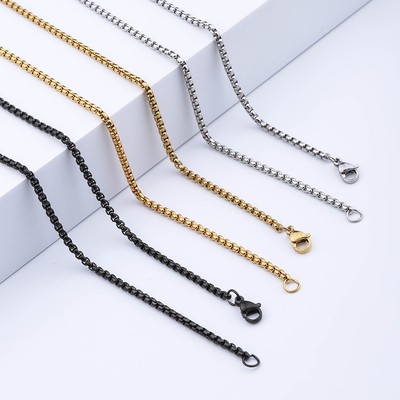10pcs Lot Thin 2.5mm / 2mm Rolo Chain Necklace Link Stainless Steel Jewelry 24''
