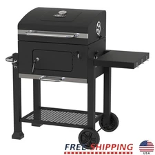 Heavy Duty Charcoal Grill W/ Cast Iron Grates BBQ Tool Holders Warming Rack New