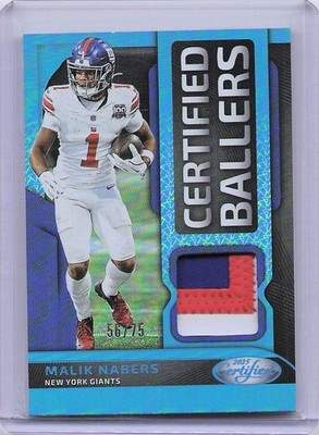 2025 Certified Malik Nabers Certified Ballers Teal /75 New York Giants #CBM-MNS