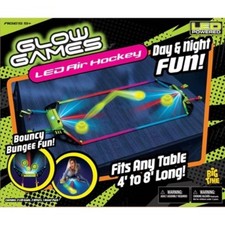 Glow Games Table Air Hockey: LED Light Battery-Powered, Ages 5 , 2 Players