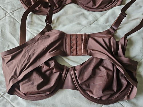 Lot Of 3 Smoothez Aerie Bra Balconette 38DD Sheer Mesh Unlined Underwire Brown - Picture 2 of 4