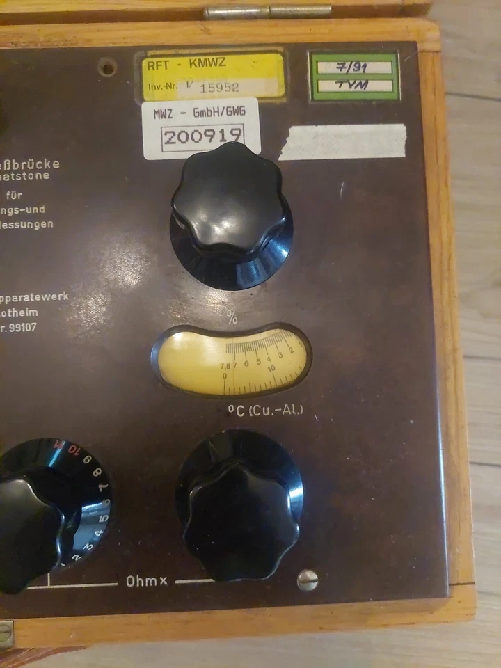 DDR RFT Messgerät "Spez- Messbrücke Nach Wheatstone" - Bild 3 von 4