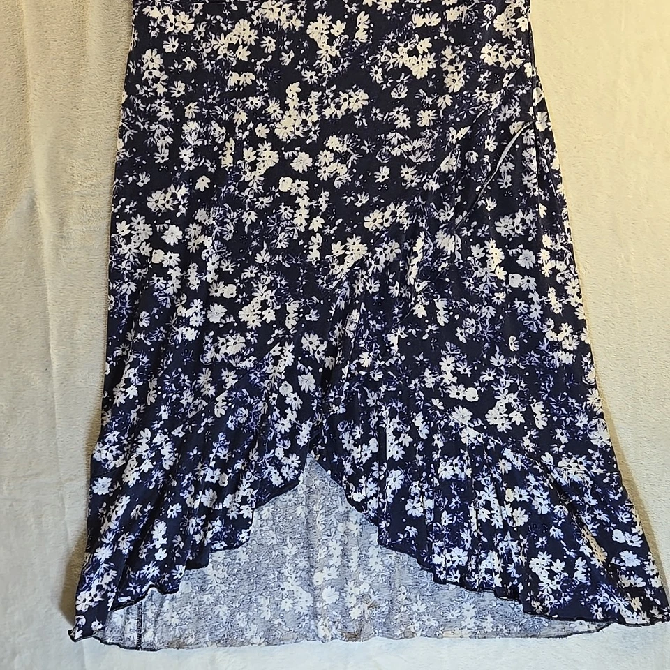 Y2K Juicy Couture 连衣裙 Maxi Plus 尺寸 XXL Bloomcore 包裹蓝色 V 领巡航 — 第 4/4 张图片