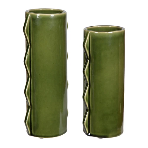 Uttermost Meander Green Vases, Set/2 - Picture 5 of 5