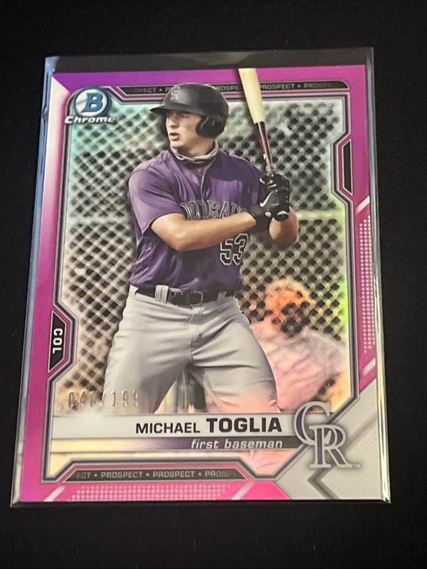 2021 Bowman - Chrome Prospects Michael Toglia #BCP-137 Fuchsia Refractor /199...