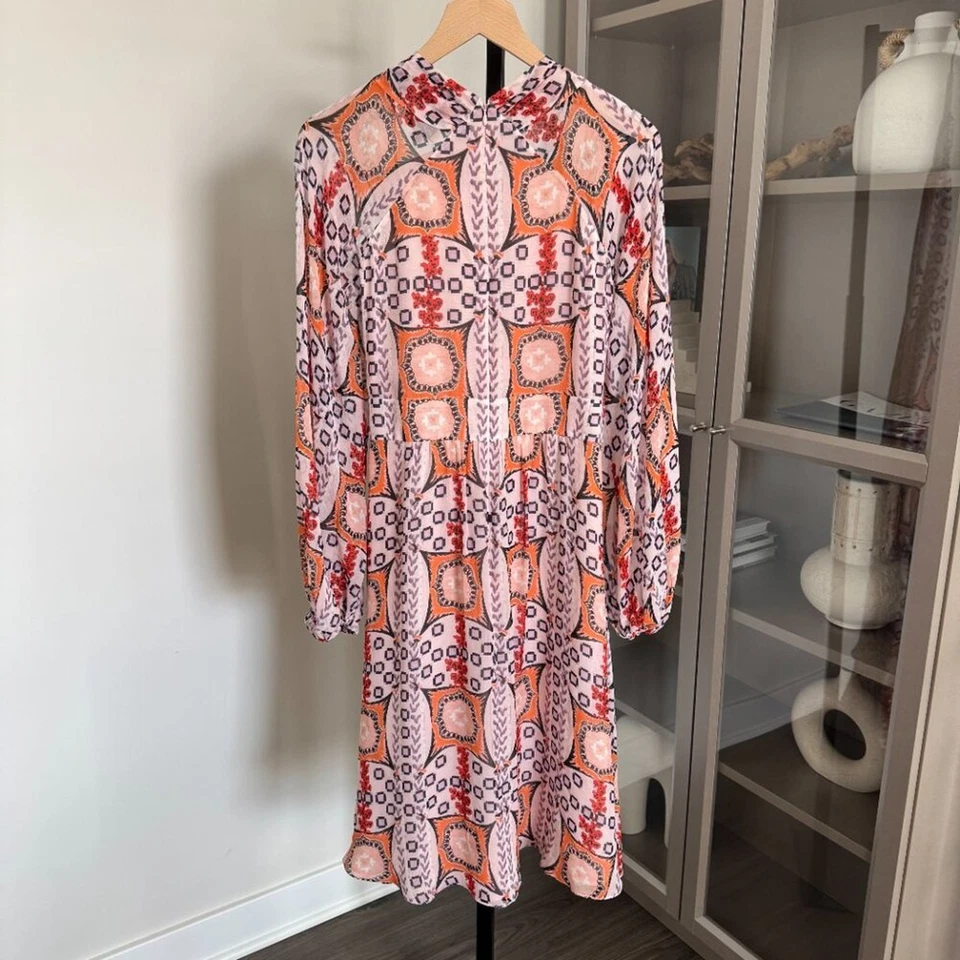 Vestido Midi Temperley London Etoile Estampado Seda Escote Retorcido Pequeño S Foto 2 de 4