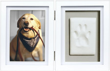 Pet Paw Print Memorial Frame with Clay Imprint Kit, Dog Cat Pawprint Keepsake