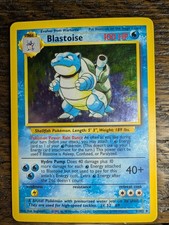Blastoise Base Set Holo Rare Card 002/102 LP Condition