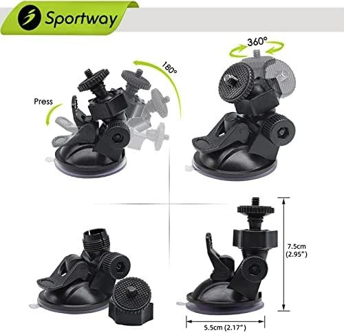 Dash Cam Suction Mount with 10 Joints Compatible with Most Cams