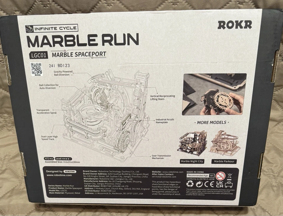 ROKR NEW Marble Run Manual/Electric LGC01 Spaceport 3D Wooden Puzzle Toys Games - Image 3 of 4