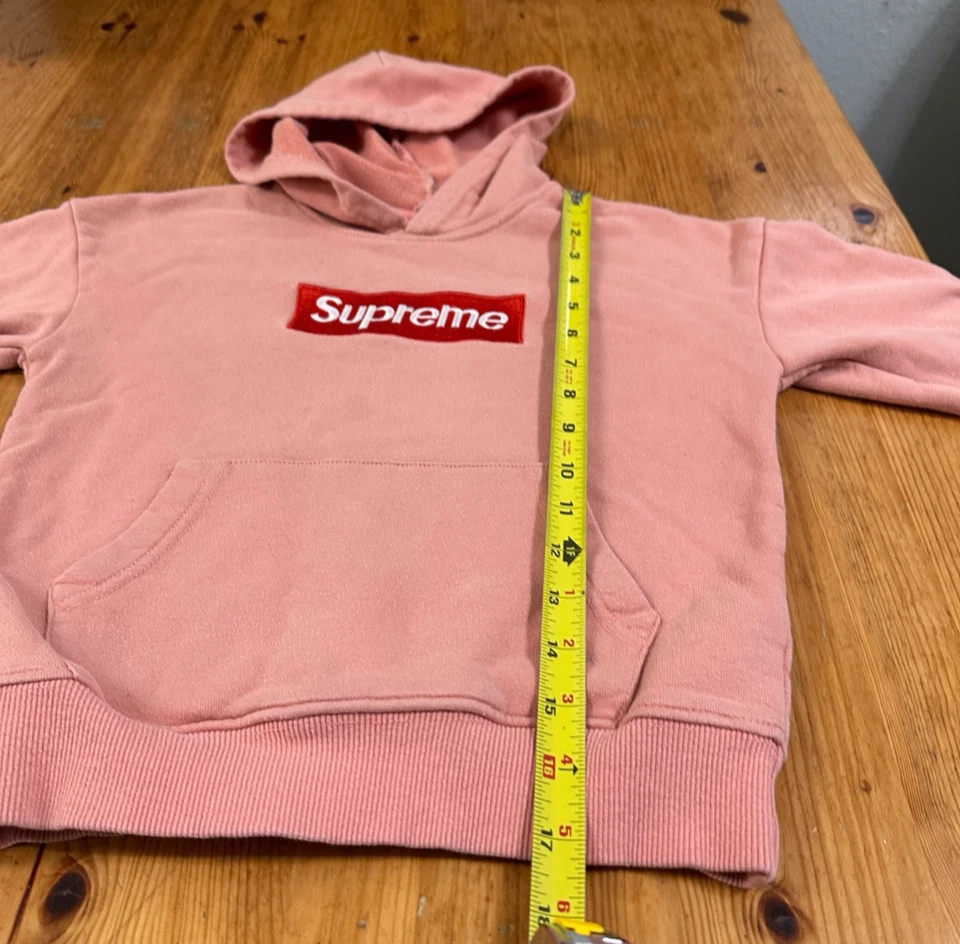 Sudadera con Capucha Pullover Naranja Hecha en Estados Unidos Streetwear Estilo Supremo 2T *no auténtica Foto 4 de 4