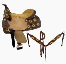 Leather Horse Saddle Barrel Racing Western Racer Trail Tooled Carved Equestrian