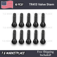 10 Tire Valve Stems Tr 413 Snap-in Auto Short Rubber Tubeless Tyre Black 10 Tire Valve Stems Tr 413 Snap-in Auto Short Rubber Tubeless Tyre Black