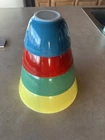 Vintage Pyrex Primary Color Mixing Bowls Set 401–404 Nesting Set USA