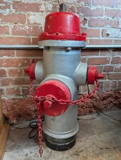 Original 1920s Pat. 1914 Darling Grey  Red Painted Fire Hydrant - Pick Up Only
