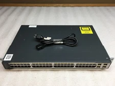 Cisco Catalyst 3750 v2 Series PoE WS-C3750V2-48PS-S V05 48-Port Network Switch