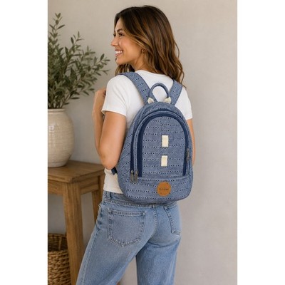 Dakine Cosmo 6.5L Mini Backpack Blue Geometric Diamond Pattern Daypack Bag