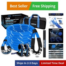 Kinetic Recovery Rope Kit Reflective, 1in x 30ft 48,500Lbs, 35% High Elastici...