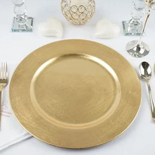 6 pcs 13" GOLD Round CHARGER PLATES Wedding Party Reception Dinner Supplies