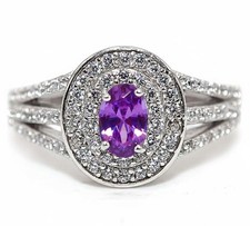 2CT Amethyst  Topaz 925 Solid Genuine Sterling Silver Ring Jewelry Sz 6