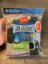Hanes Package of Three Tagless Boxer Briefs Boy's Small New In Package