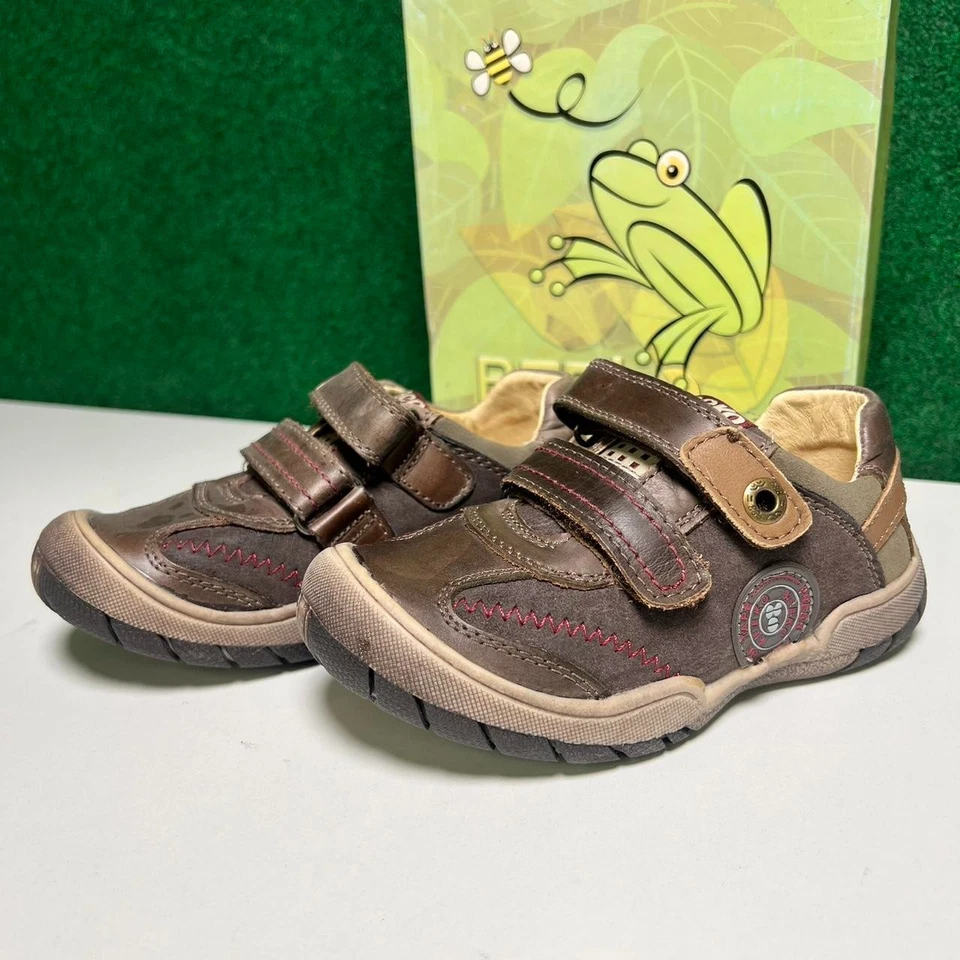 Size 10.5 toddler, Beeko Joey II Brown and tan leather toddler shoes - Image 3 of 4