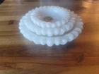 Vintage Hazel Atlas Milk Glass Bowl Set 3 Early American Opaque Daisy Scalloped