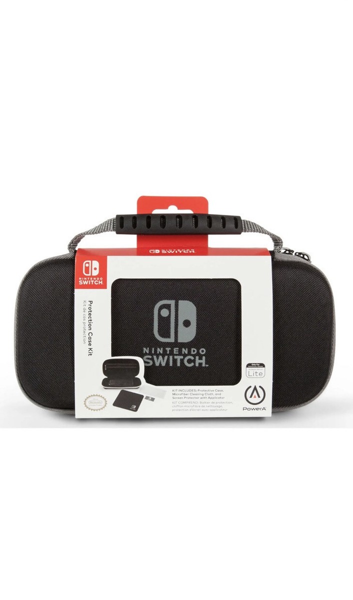 PowerA Nintendo Switch Lite Black Hardshell Protection Case Kit