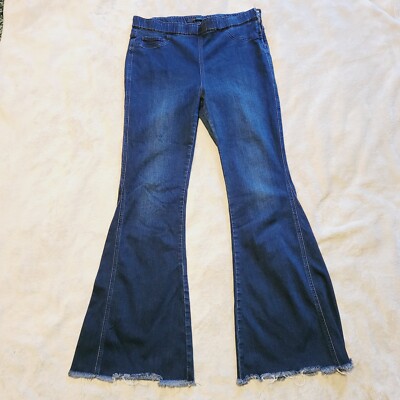 Flying Monkey Jeans Womens Size 32 High Rise Super Flare Blue *Needs Repair*