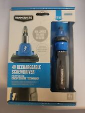 Hammerhead 4V Rechargeable Screwdriver with 9 Piece Bit Kit for 