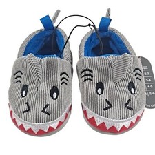 Wonder Nation Corduroy Slippers Shark Infants Size 2 NWOT