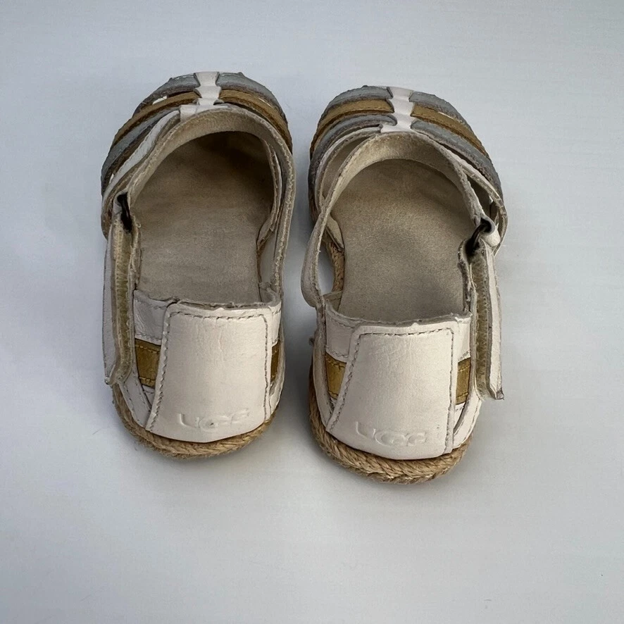 Ugg Shoe Girl 8 Toddler Josiah Espadrille Ankle Strap Gold Silver Metallic Ex - Image 4 of 4