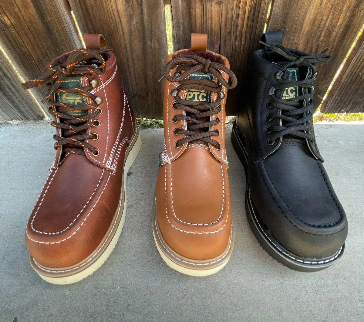Men s Construction Work Boots Lace up Leather Oil Water Slip