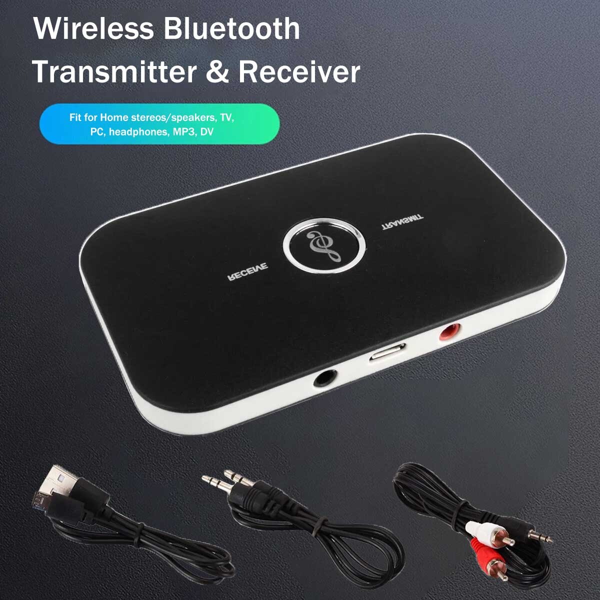 Bluetooth 5.2 Transmitter Receiver 2 IN 1 Wireless Audio 3.5mm Jack Aux Adapter