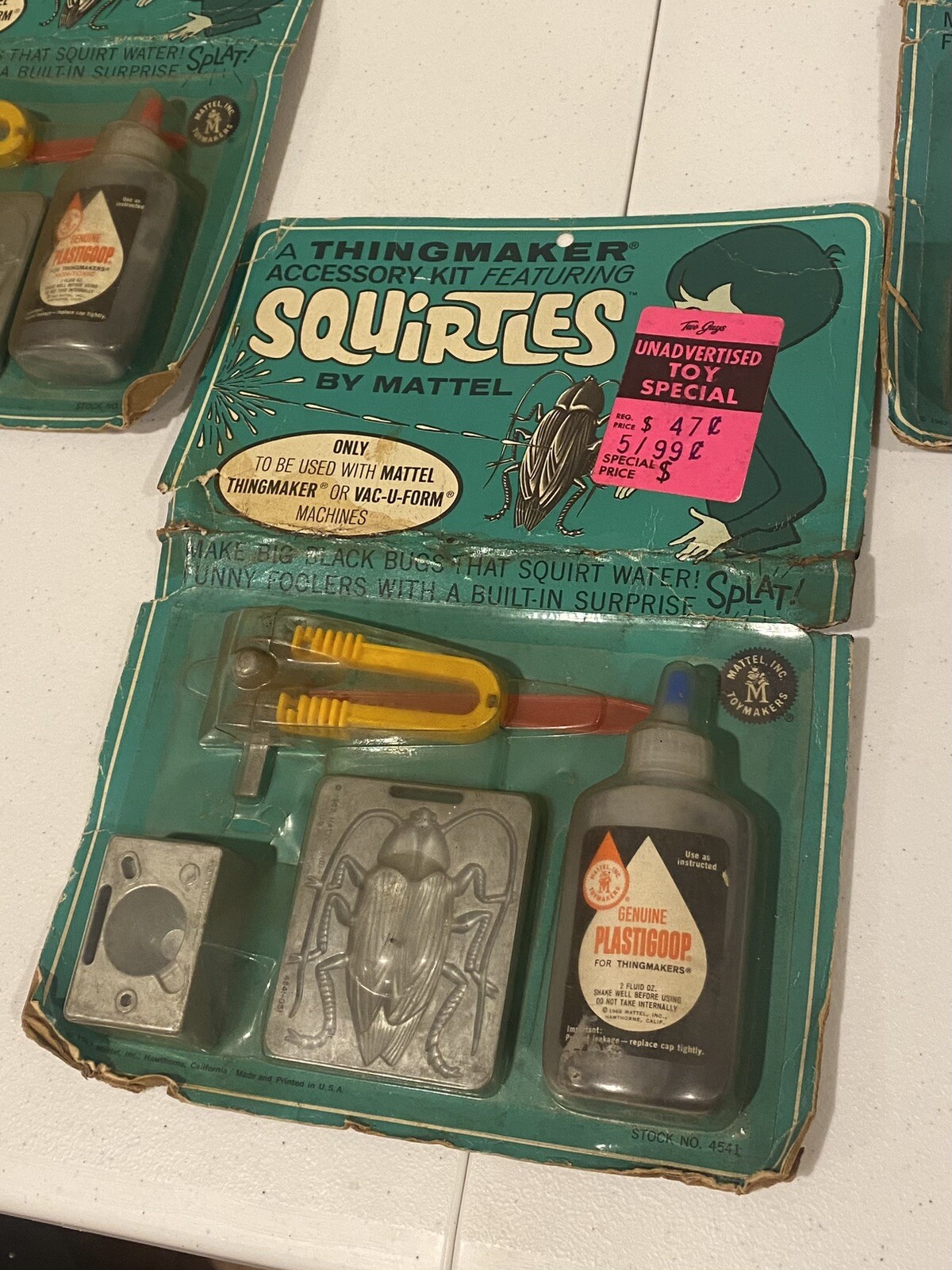SQUIRTLES MATTEL THINGMAKER ACCESSORY KIT (3) 1967 ON CARD CREEPY