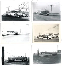 Lot of 6 - 1950's Atlantic City Trolley Car  3 1/2" X 5" Original Photos # 1