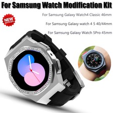Steel Case Rubber Band For Samsung Watch 4 Classic 46MM 4 5 40/44MM 5Pro 45mm