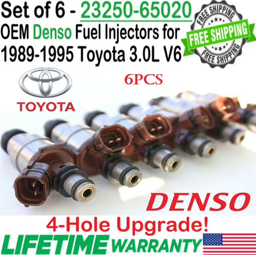 OEM x6 Denso 4-Hole Upgrade Fuel Injectors for 1989-1995 Toyota 4Runner 3.0L V6 - Bild 1 von 6