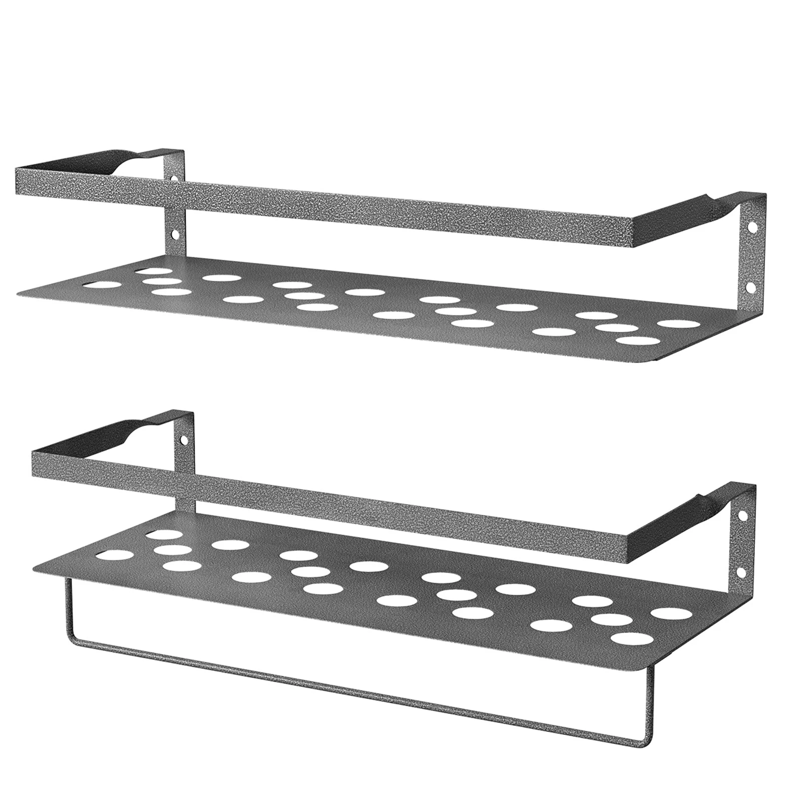 Set of 2 Floating Shelves Wall Mounted Iron Wall Storage Shelves For Home Office