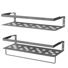 Set of 2 Floating Shelves Wall Mounted Iron Wall Storage Shelves For Home Office