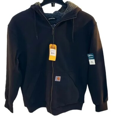 Carhartt Rain Defender Mens Fleece Lined Hooded Sweatshirt Full Zip Hoodie M New