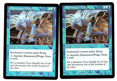 Illuminated Wings - Urza's Destiny 1999 MTG Blue Common Enchantment LP  X 2  (A)