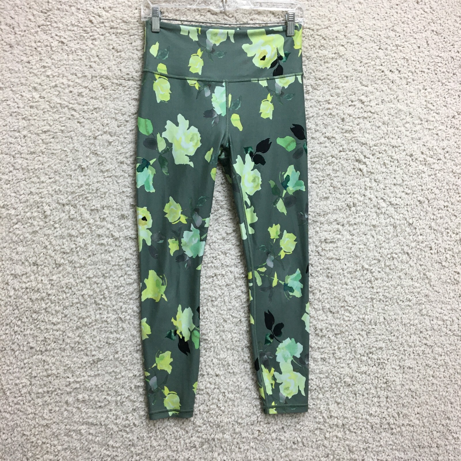 Athleta Pants Small Adult Green Elation 7/8 Tight Leggings Floral Yoga Womens S