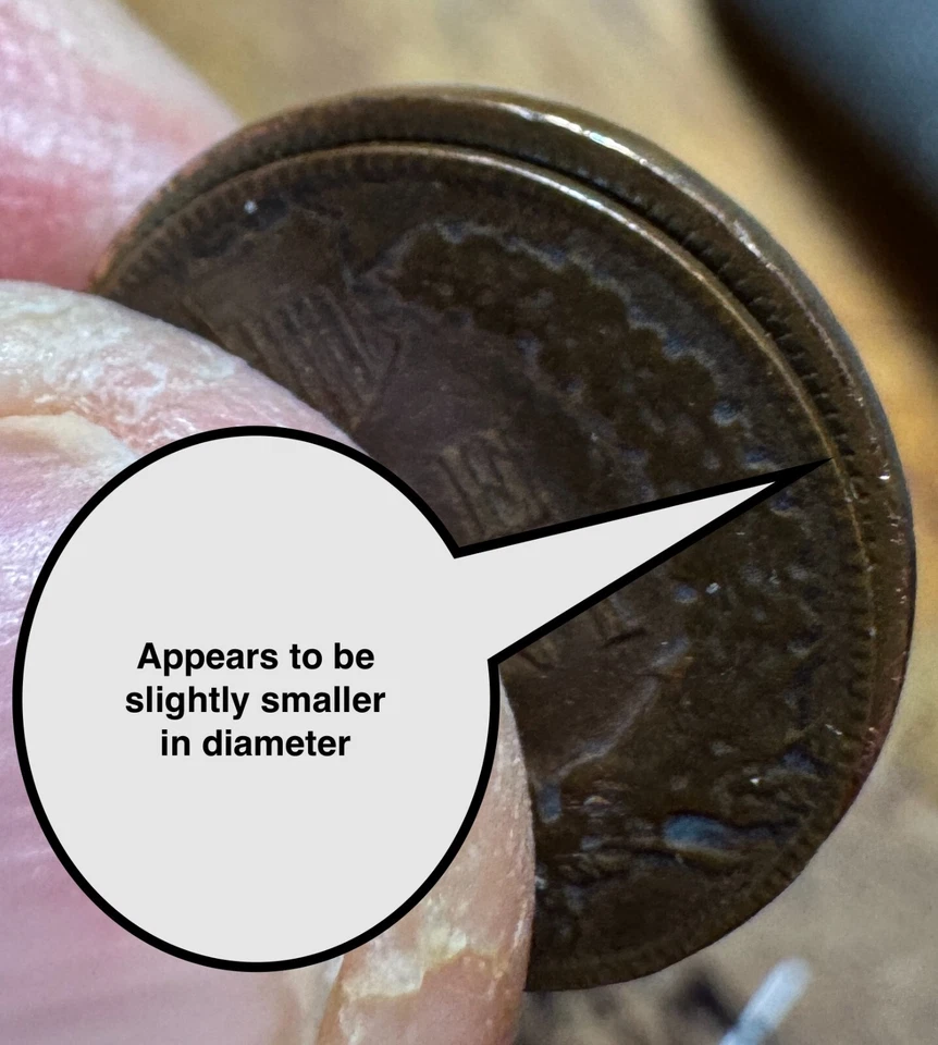 Penny cabeza india planchet delgado inusual 1907 solo 1,3 g -- ¿es real? COBM-7156 Foto 3 de 4