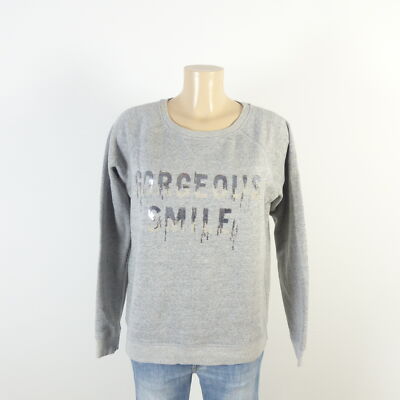 Esprit sweatshirt sweater sweater sequins gray melange size S 36 (bd293)