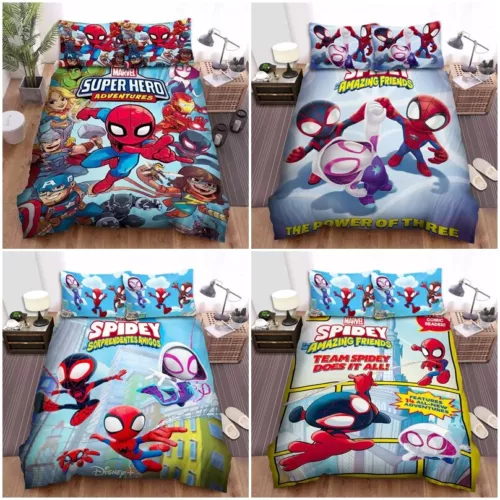 Spidey And His Amazing Friends Duvet Cover Pillowcase Single Double King.Bedding - Picture 2 of 14