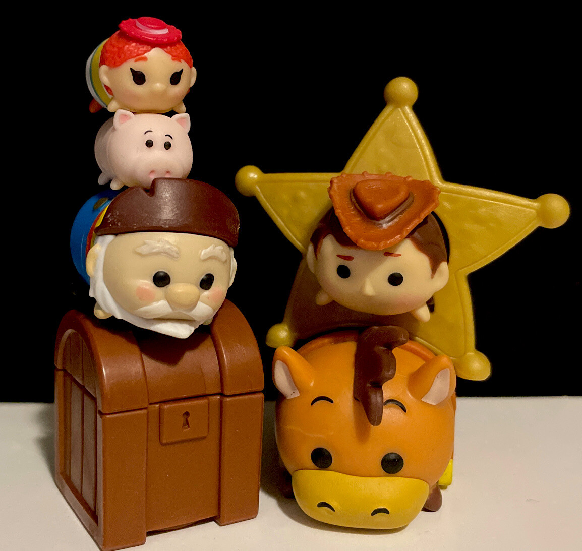 Tsum Tsum Toy Story Stackable Figures Woody Bullseye Hamm Accessories Set  Of